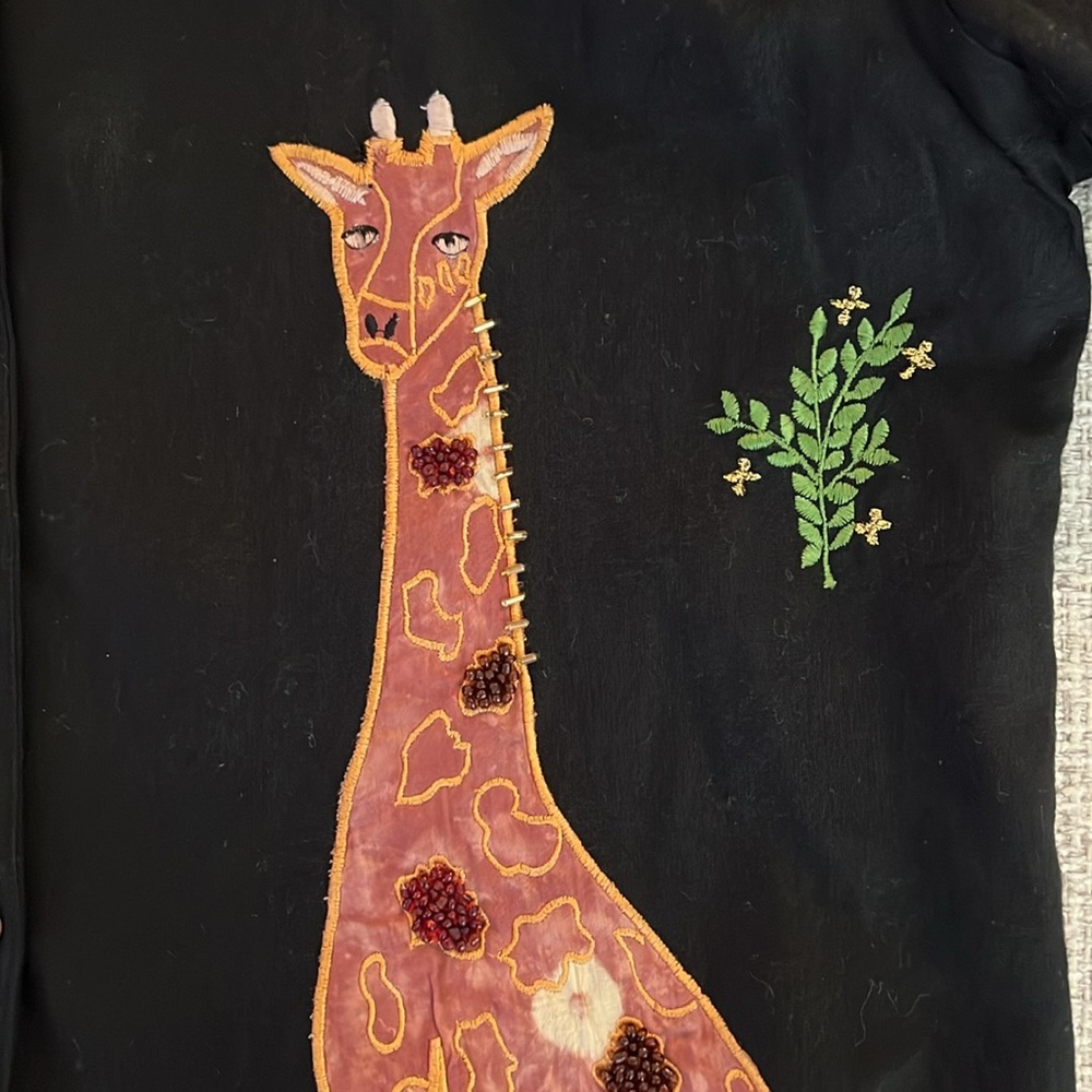 Vintage Raviya Linen African Giraffe Jacket - Picture 8 of 14